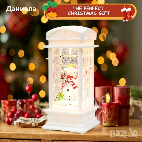 Коледна снежна лампа с LED светлина – празнична магия за уютен дом и топъл коледен дух, снимка 3 - Декорация за дома - 52815667