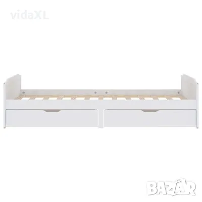 vidaXL Рамка за легло с чекмеджета, бяла, бор масив, 90х200 см(SKU:322160), снимка 4 - Спални и легла - 48495484