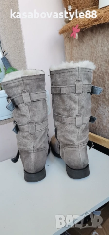 Ботуши Coriz-Естествен велур 37.5н., снимка 3 - Дамски ботуши - 52746251