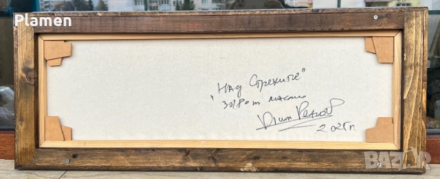 КАРТИНА МАСЛО НА ПЛАТНО НАД СТРЕХИТЕ ДИАН ПЕТРОВ 2025 Г., снимка 6 - Картини - 54160755