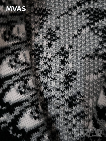 Нова дамска топла есенна плетена жилетка черно бяла L размер, снимка 3 - Жилетки - 51774398