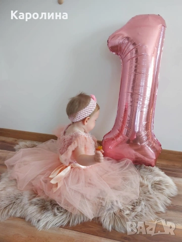 лот официална рокличка и обувки за момиченце 1-2г, снимка 3 - Бебешки рокли - 53412458