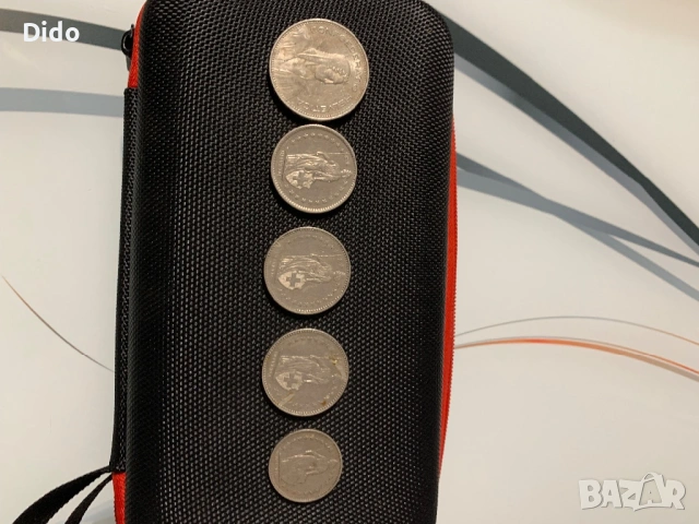 Швейцарски монети 5,2,1 , снимка 8 - Антикварни и старинни предмети - 53905083