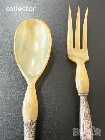 Луксозен комплект прибори за сервиране на салата. №7854, снимка 5 - Антикварни и старинни предмети - 53449916