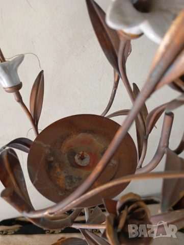 Паркетен флорален свещник, снимка 5 - Други ценни предмети - 53745852