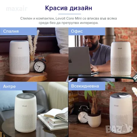 Пречиствател за въздух Levoit Core Mini, 17㎡ * Гаранция 2 години, снимка 4 - Овлажнители и пречистватели за въздух - 48006904