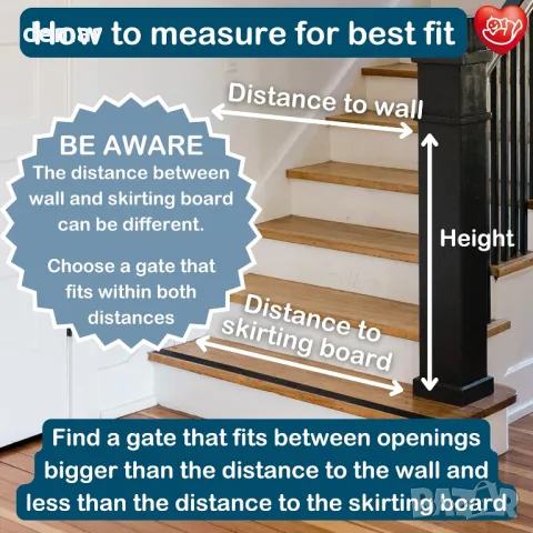BabyDan Бебешка врата (56,5-81,5 см), Регулируема и издръжлива, бяла, метална, снимка 3 - Други стоки за дома - 49677391
