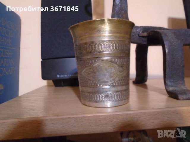 стара посребрена чаша с инкрустаций, снимка 4 - Антикварни и старинни предмети - 53490027