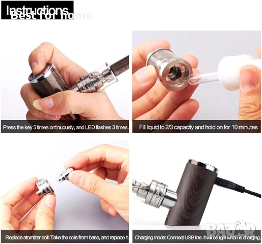 Kamry K1000 Plus Класическа дървена електронна система, 1000mah 30W, снимка 7 - Лули - 52919391