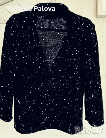 Модна къща MaxMara Weekend черна жилетка с пайети, снимка 12 - Жилетки - 53375837