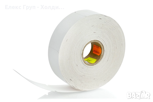 Картонени термоетикети за стелажи 38х68.26 mm, бели ролка 900 бр