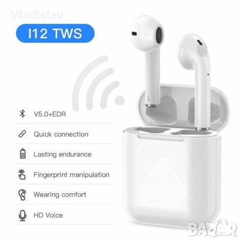 Безжични слушалки i12 TWS