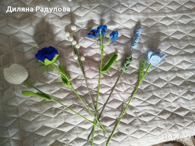 Плетени цветя, снимка 16 - Декорация за дома - 54291356