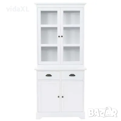 vidaXL Бюфет с 4 врати, МДФ и борова дървесина, 80x40x180 см(SKU:245755), снимка 2 - Бюфети - 48719564