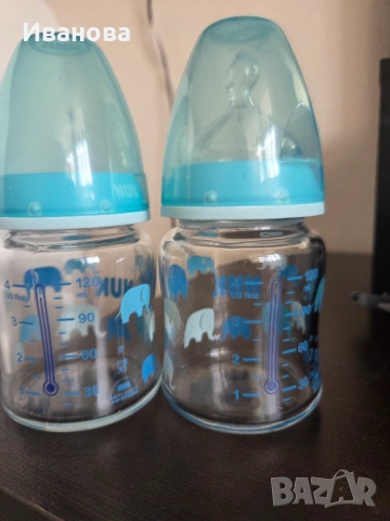 2бр. стъклени шишета Nuk First choice,120мл.