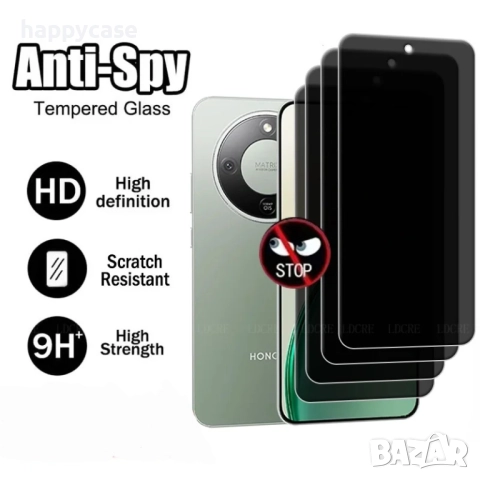 Honor Magic 8 Lite / PRIVACY Anti-Spy Full Glue Стъклен протектор за екран, снимка 5 - Фолия, протектори - 52859775