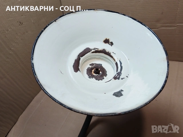 Стара Соц Българска Емайлирана Улична Лампа. / НОМЕР 1611., снимка 6 - Антикварни и старинни предмети - 53670606
