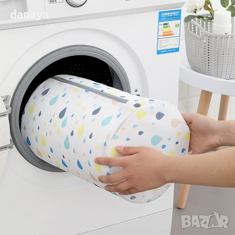 6343 Цилиндричен калъф мрежа за пране в пералня, 22x33cm