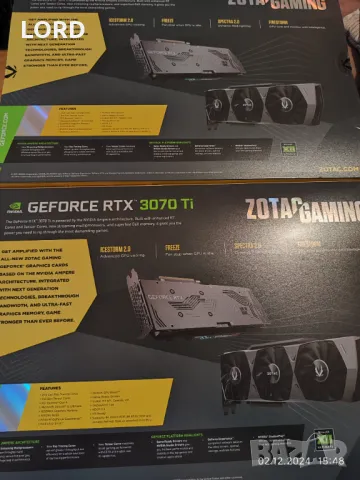 Видеокарта Zotac GeForce RTX 3070 Ti 8GB Trinity Gaming OC - Перфектна!, снимка 9 - Видеокарти - 49139587