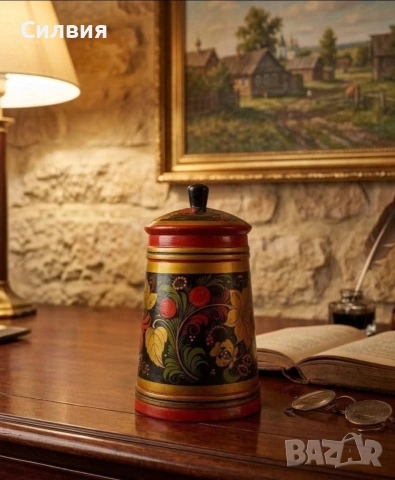 Ретро руски буркан- Хохлома 
