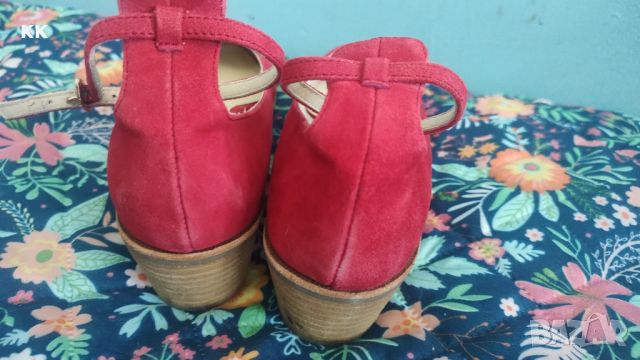 Естествен велур червени обувки, снимка 5 - Дамски ежедневни обувки - 46318146