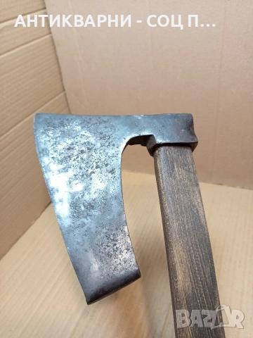 Соц Стара Голяма Ръчно Кована Дърводелска Брадва Кривица. НОМЕР 64., снимка 11 - Антикварни и старинни предмети - 53445781
