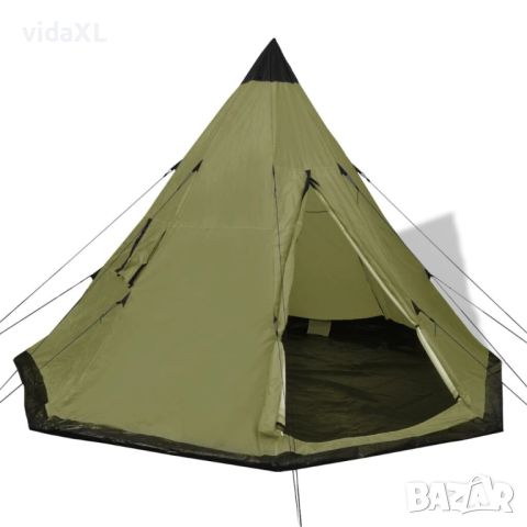 vidaXL 4-местна палатка, зелена(SKU:91007, снимка 1 - Палатки - 46198347
