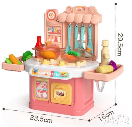 Детска кухня за игра в мини размери с всички необходими продукти, снимка 1 - Играчки за стая - 46100189