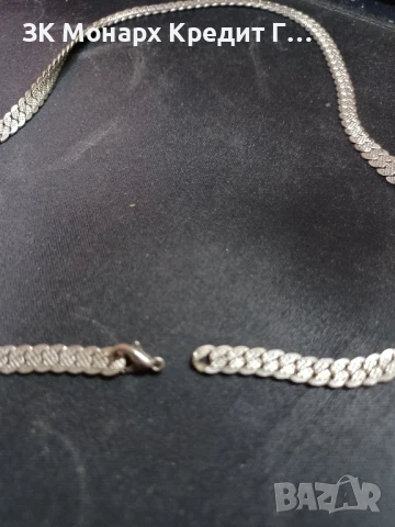 сребърен ланец/Скъсана закопчалка, снимка 4 - Колиета, медальони, синджири - 51001900