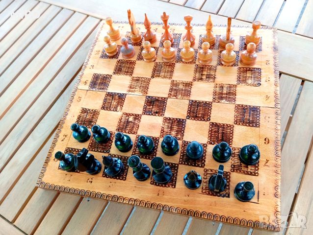 Шах с дървени фигури, снимка 4 - Шах и табла - 46410782