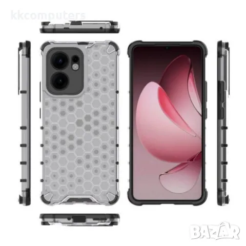 OPPO Reno13 F 5G Силиконов Калъф Honeycomb TPU и Протектор, снимка 6 - Калъфи, кейсове - 49906447