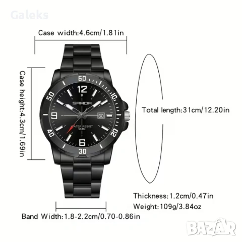 Мъжки класически кварцов часовник Classic LiveScore* с модерна бизнес визия, снимка 5 - Мъжки - 53561588