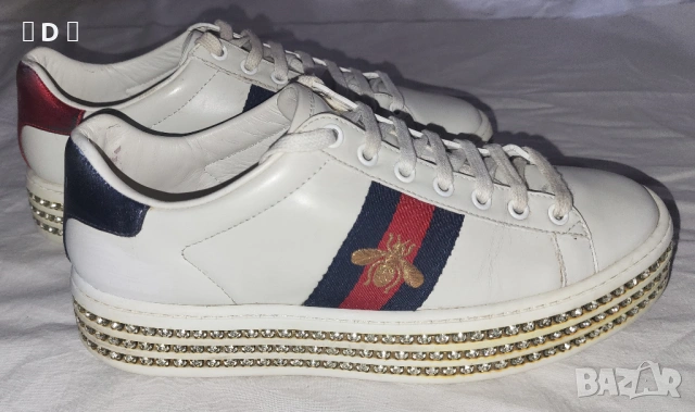 GUCCI ACE на платформа с кристали 39 ОРИГИНАЛНИ, снимка 3 - Маратонки - 53869582