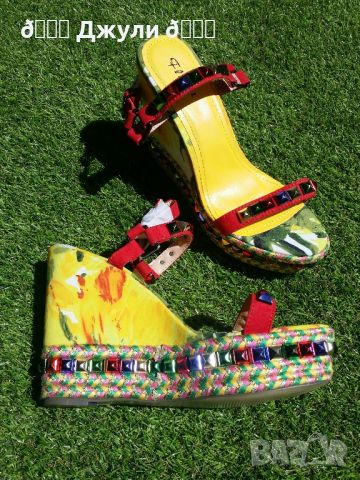 Уникални сандали на платформа  👑Valentino модел, снимка 7 - Сандали - 45422735