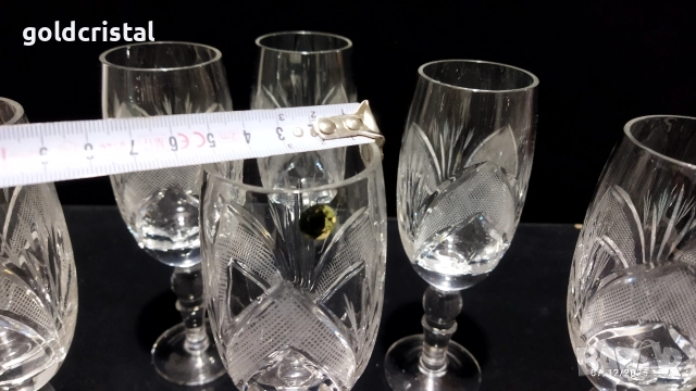 Кристални чаши за вино Рамона , снимка 4 - Антикварни и старинни предмети - 36241346