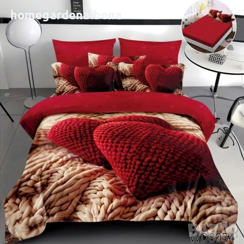 Флорален спален комплект с ластик 100% памук 200x230 / 180x200, снимка 10 - Спално бельо - 54094912