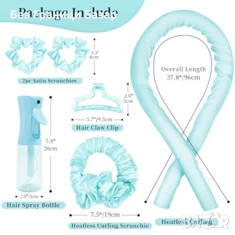 Нов 6 части комплект Лента за къдрене без топлина жени прическа ролер, снимка 4 - Други - 51117141