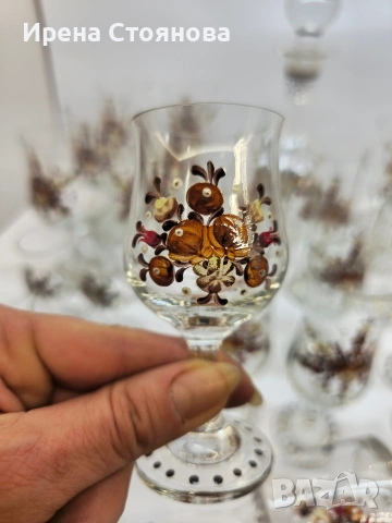 Комплект ръчно рисувани чаши за ликьор, ракия, вино, шампанско. Rattenberg Tirol K Glass, снимка 17 - Чаши - 53391065
