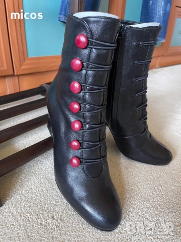 Alberto Zaga,естествена кожа отвън и отвътре изцяло,италиански 100%оригинал боти, снимка 2 - Дамски боти - 52722905