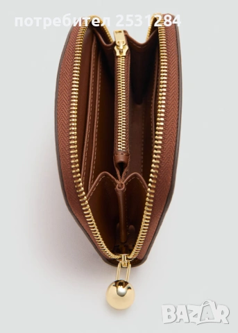 Нова кафява чанта Mango , Ново кафяво портмоне Mango , снимка 8 - Чанти - 53580514