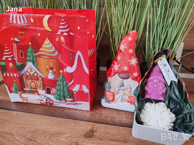 Комплект в метална кутия,, Коледен гном", снимка 2 - Декорация за дома - 52236195