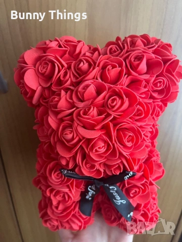Мече от рози в кутия/Подарък за жена/ Подарък за Свети Валентин/Подарък за рожден ден/Деня на жената, снимка 6 - Подаръци за жени - 53407501