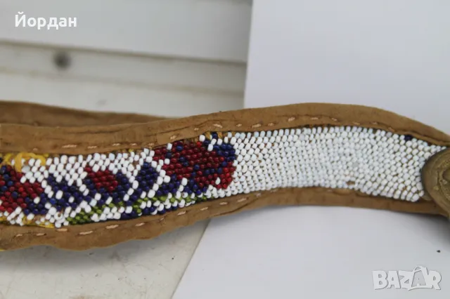 Мънистен колан с бронзови пафти, снимка 2 - Антикварни и старинни предмети - 50024190