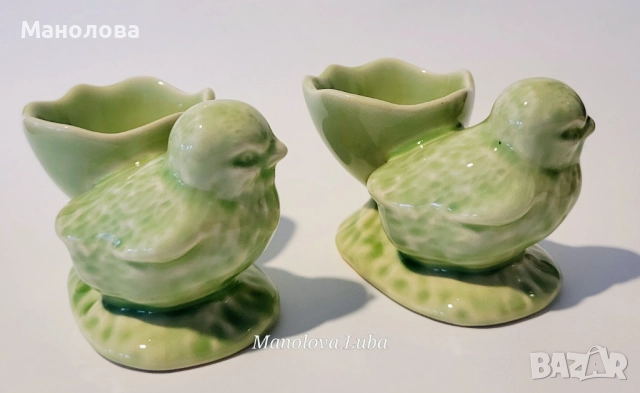 Две винтидж порцеланови чашки/коктиери/ за яйца във формата на пиленца, снимка 2 - Други ценни предмети - 51775270