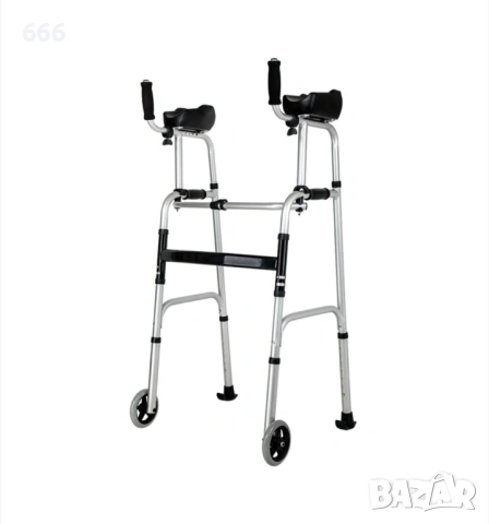 Сгъваема регулируема изправена проходилка с ролатори, с опора за ръце и 2 колела., снимка 13 - Други - 53495494