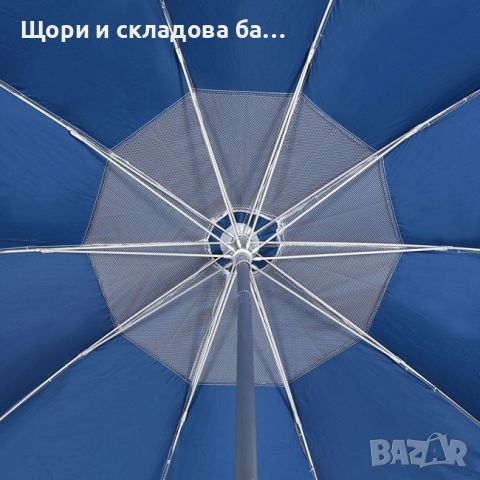 Плажен чадър, Ветроустойчив, Алуминиева рамка, Ø2,25 м,UPF 50+, снимка 3 - Градински мебели, декорация  - 46492531