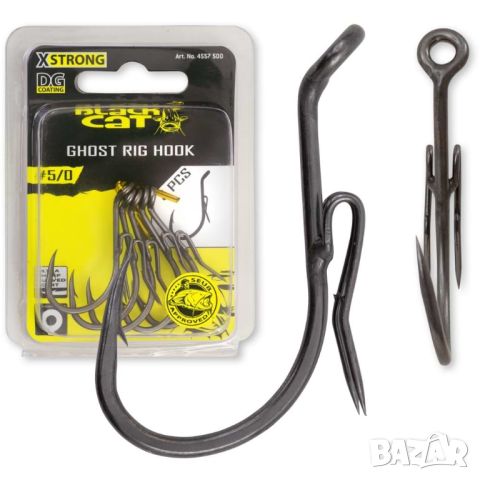 Куки за сом BLACK CAT Ghost Rig Hook DG Coating 5pcs,6/0, снимка 2 - Такъми - 46320843