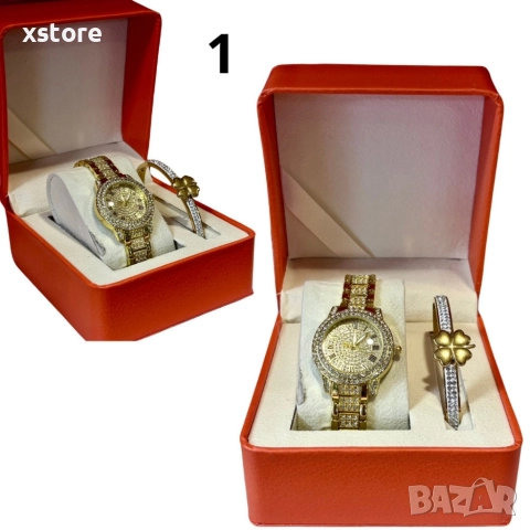 Луксозен дамски комплект елегантен часовник и нежна гривна, снимка 2 - Бижутерийни комплекти - 52793484