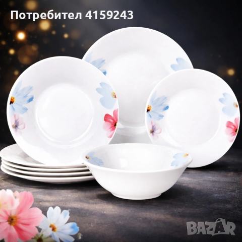 Комплект чинии 24 части с нежни цветя – Свежест и стил за всяка трапеза