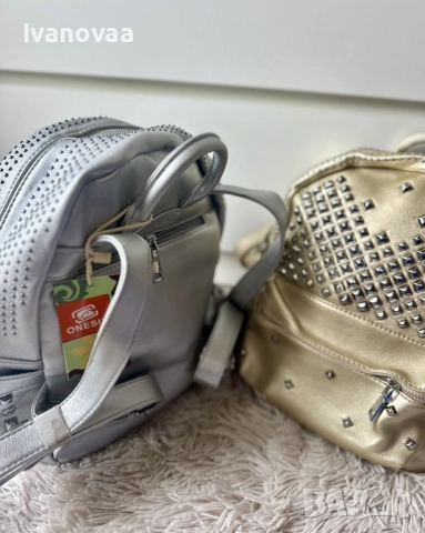 Кожена раница с капси, снимка 2 - Раници - 52823201